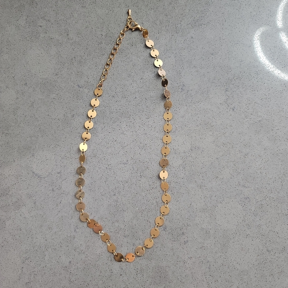 4 Pieces! Gold Disc Necklace Bundle​